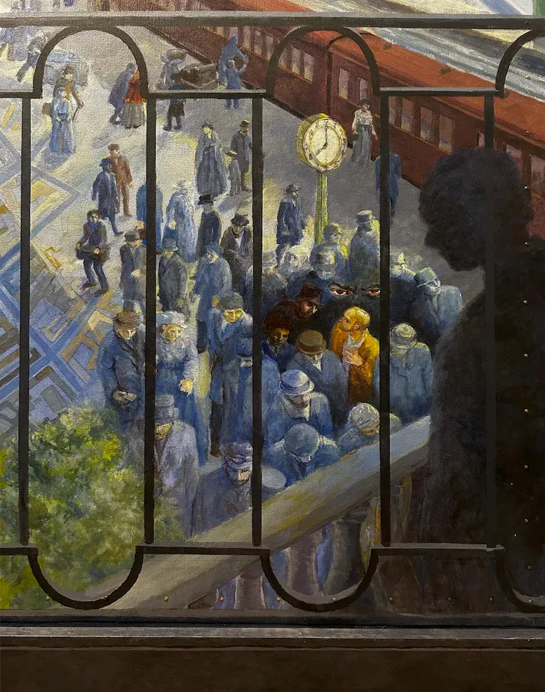 Scenes from the novel play out across a map of St. Petersburg.