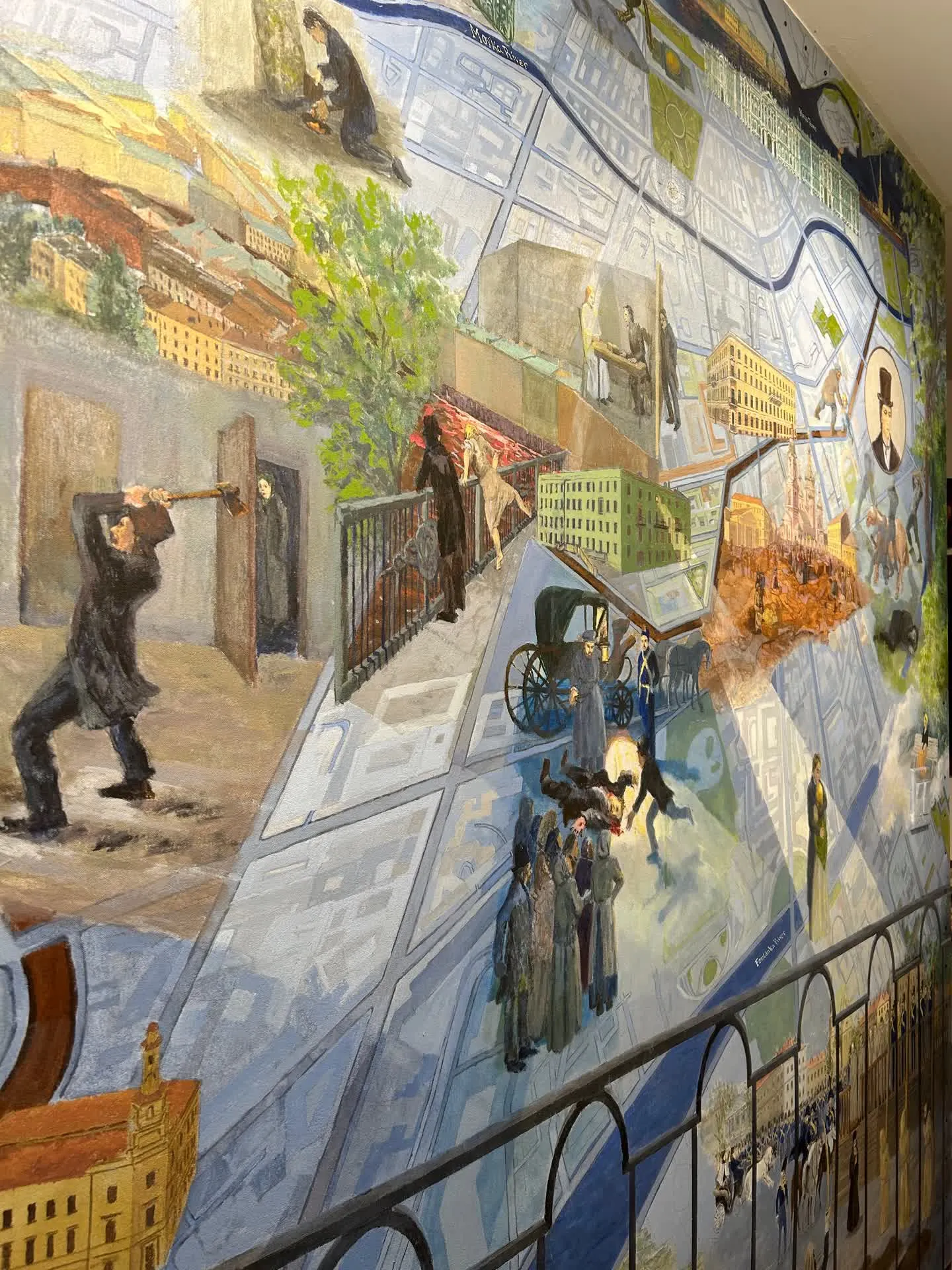 Scenes from the novel play out across a map of St. Petersburg.